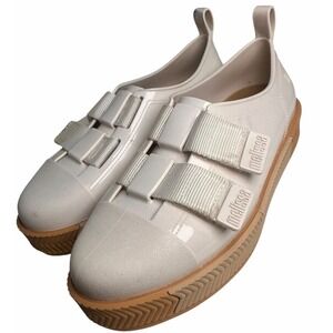 Melissa Kick Off White Jelly Platform Sneakers Double Strap PVC Shoes 8